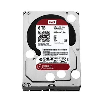 WD Red 6TB interne Festplatte SATA 6Gb/s 64MB interner Speicher (Cache) 8,9 cm 3,5 Zoll 24x7 5400Rpm optimiert für SOHO NAS Systeme 1-8 Bay HDD Bulk WD60EFRX -